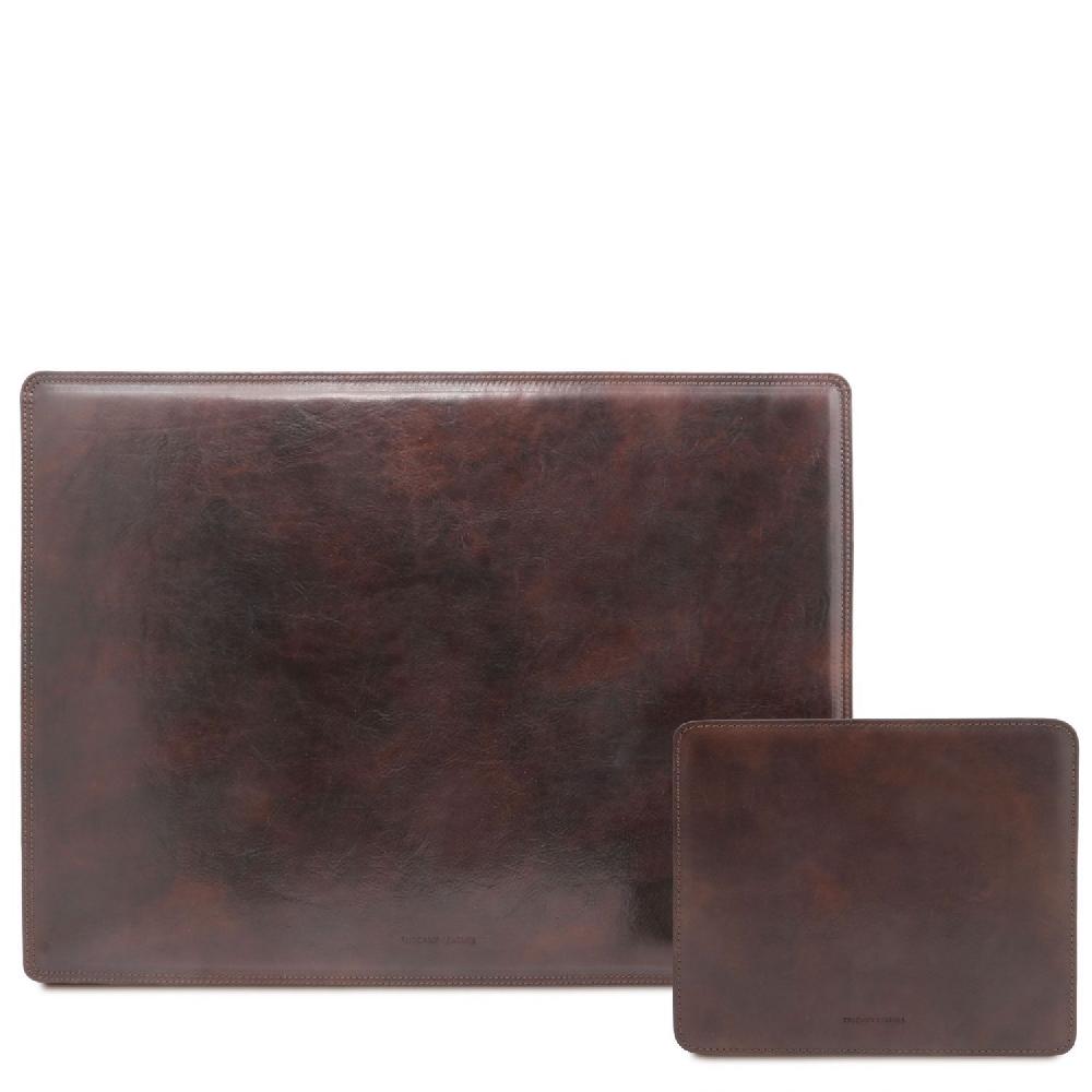 Tuscany Leather Sottomano da Scrivania e Tappetino per Mouse in Pelle Offerte speciali