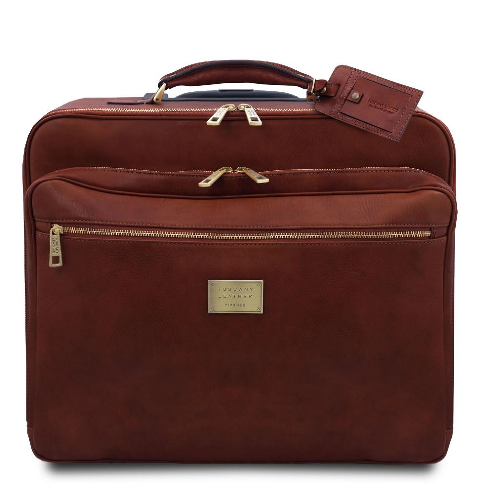 Tuscany Leather Borsa Pilota in Pelle con due Ruote Ritorno libero