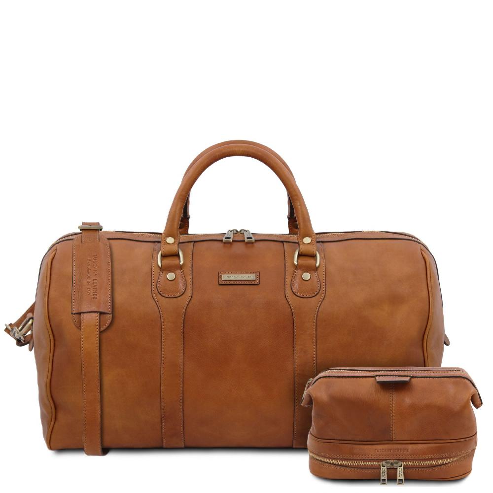 Tuscany Leather Borsone da Viaggio in Pelle e Beauty Case in Pelle Ultimo giorno