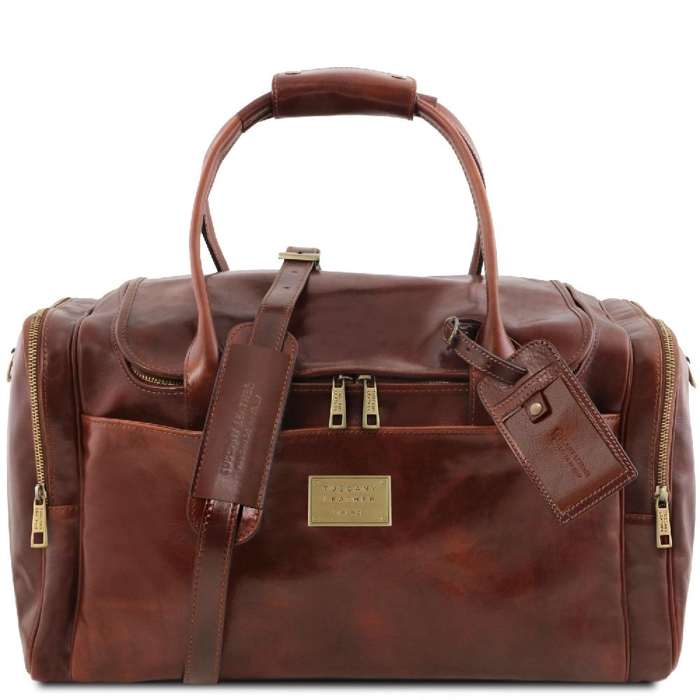 Tuscany Leather Borsone Viaggio in Pelle con Tasche Laterali Fino al 55% di sconto