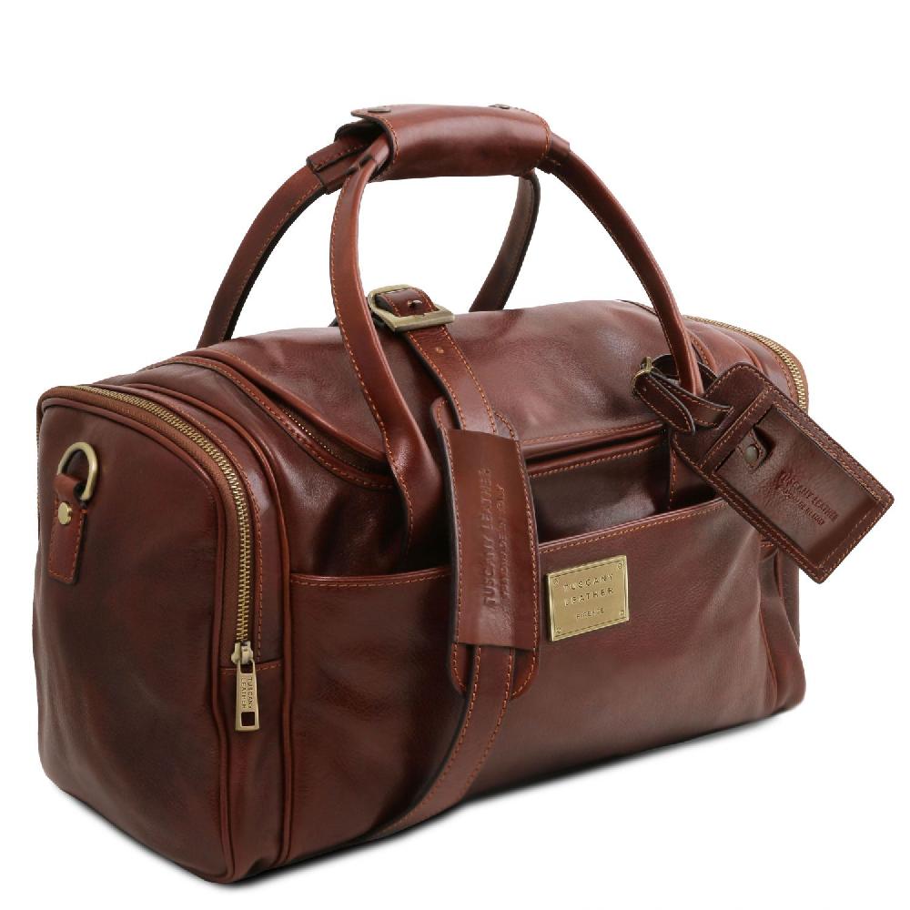 Tuscany Leather Borsone Viaggio in Pelle con Tasche Laterali Fino al 55% di sconto