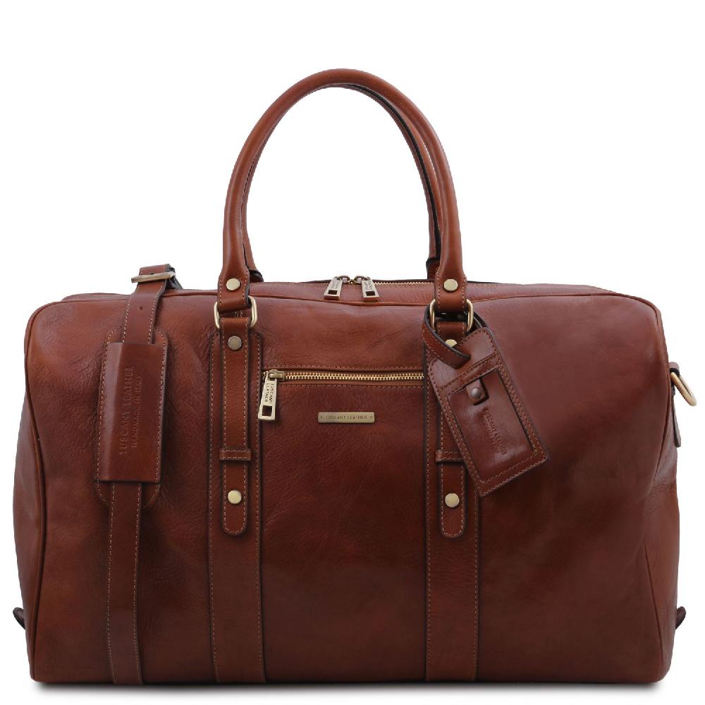 Tuscany Leather Borsone da Viaggio in Pelle con Tasca Frontale Discount Store per i nuovi prodotti