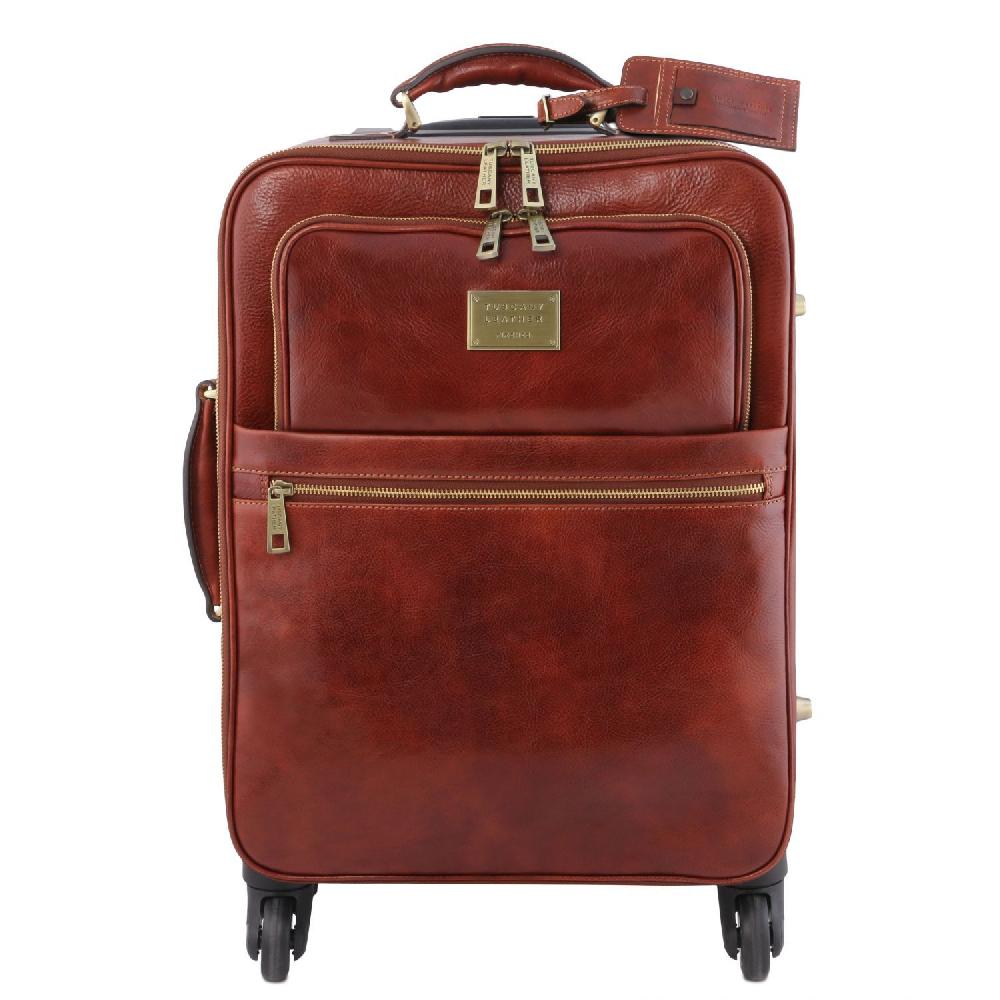 Tuscany Leather Trolley Verticale in Pelle con 4 Ruote Black Friday Prezzi