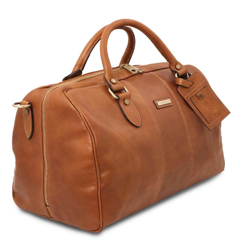 Tuscany Leather Borsone da Viaggio in Pelle - Misura Piccola In Linea