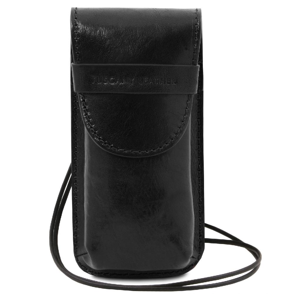Tuscany Leather Esclusivo Portaocchiali/Portacellulare a Tracolla in Pelle Misura Grande Pezzi Unici