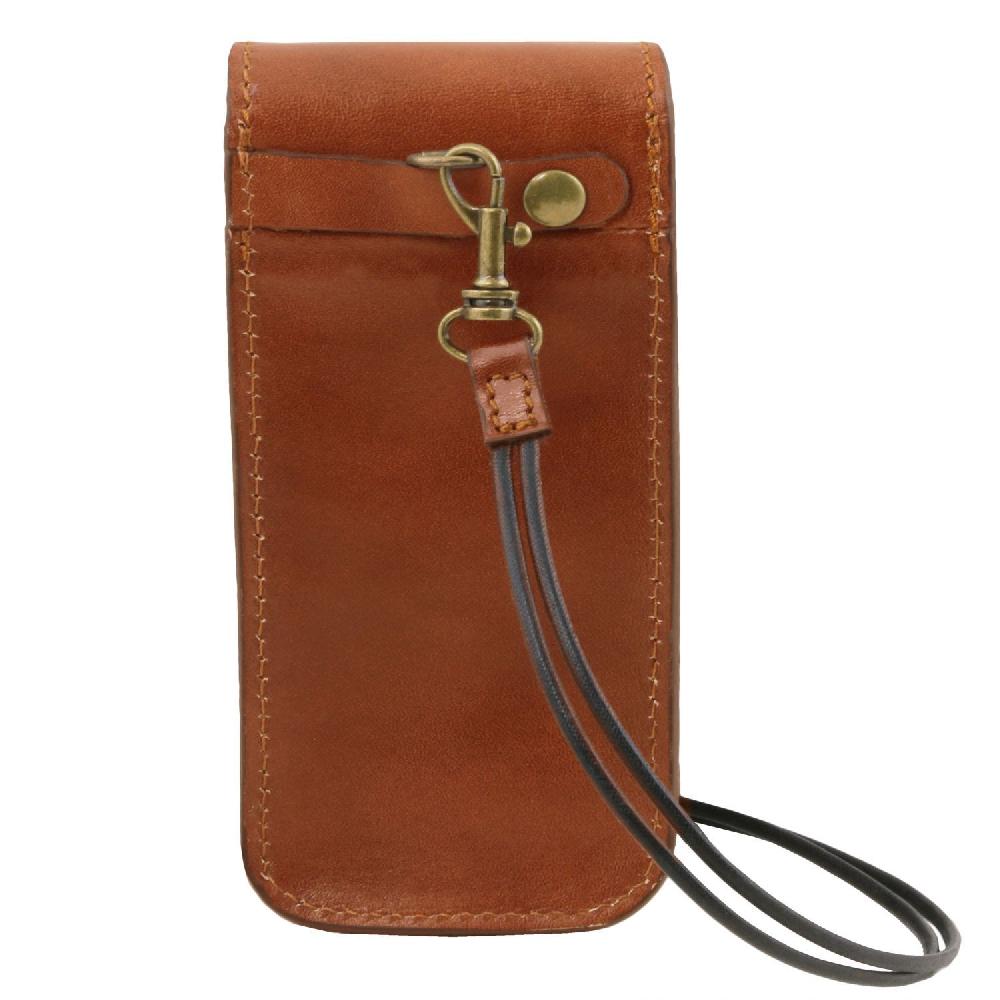 Tuscany Leather Esclusivo Portaocchiali/Portacellulare a Tracolla in Pelle Misura Grande Negozi Online