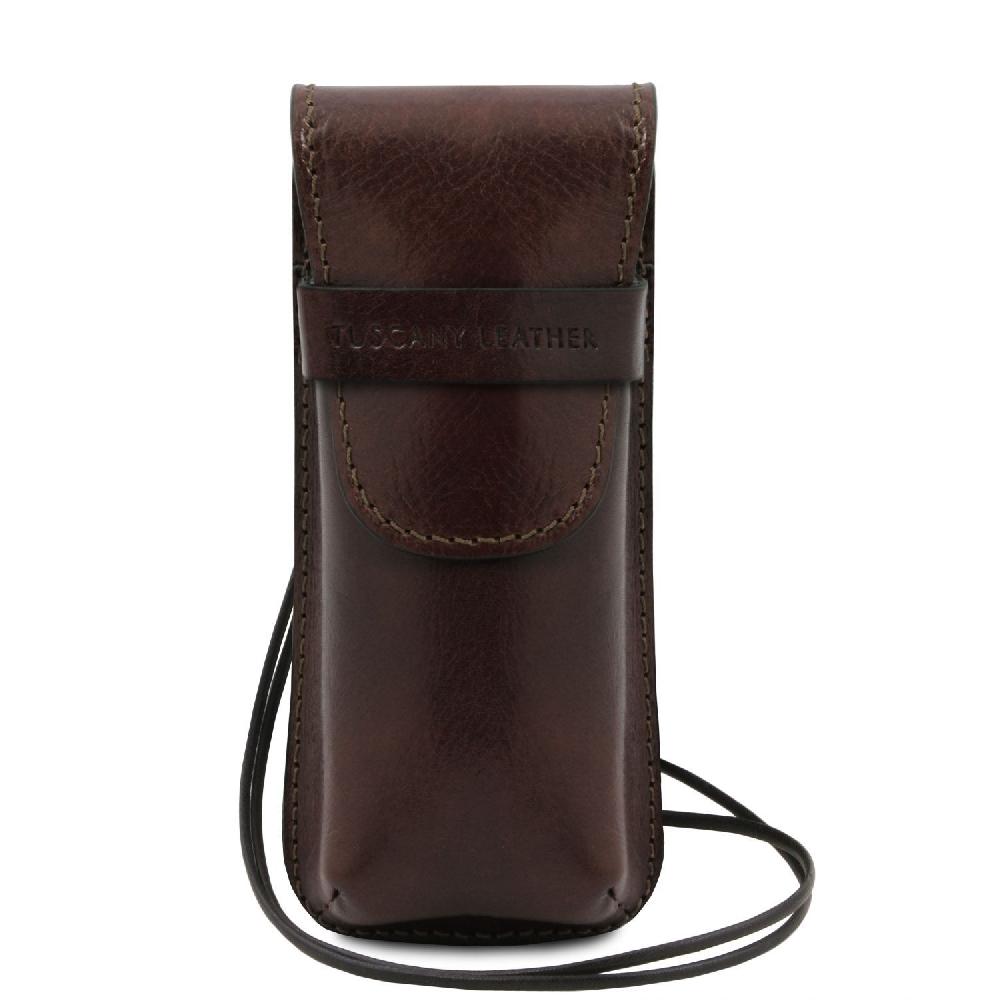 Tuscany Leather Esclusivo Portaocchiali/Portacellulare/porta Orologio a Tracolla in Pelle Prezzo Ridotto