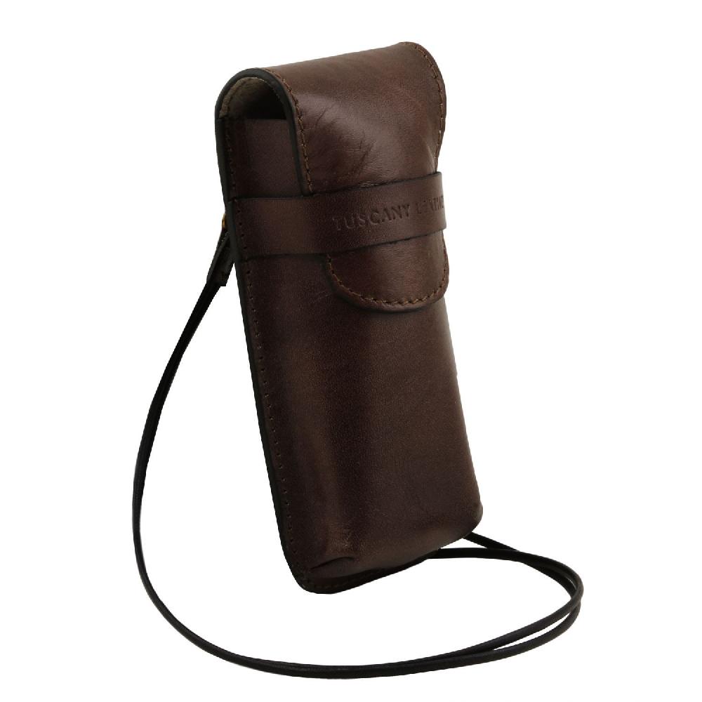 Tuscany Leather Esclusivo Portaocchiali/Portacellulare/porta Orologio a Tracolla in Pelle Prezzo Ridotto