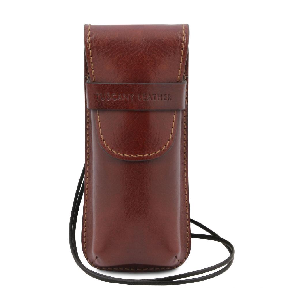 Tuscany Leather Esclusivo Portaocchiali/Portacellulare/porta Orologio a Tracolla in Pelle Sottocosto