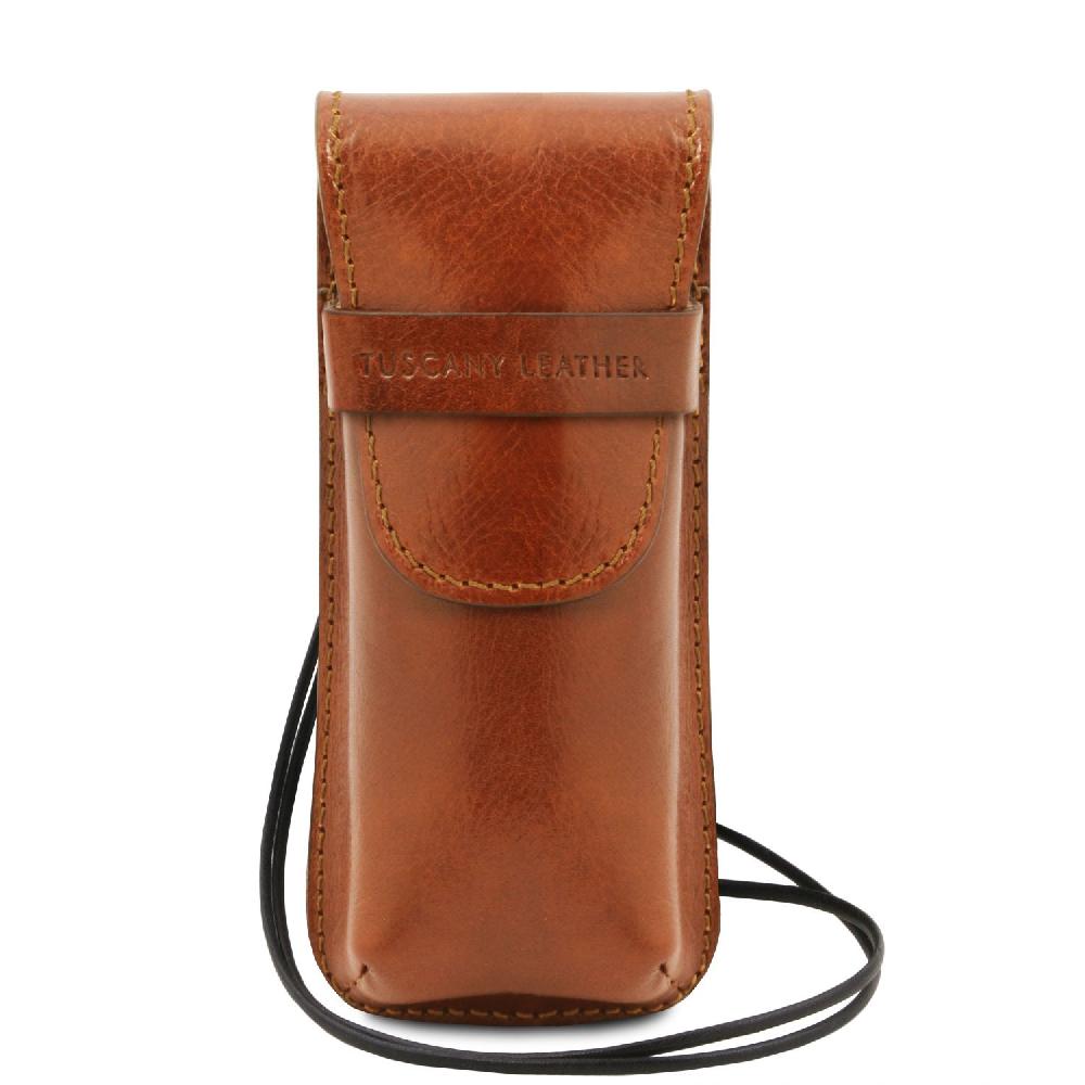 Tuscany Leather Esclusivo Portaocchiali/Portacellulare/porta Orologio a Tracolla in Pelle Convenienza