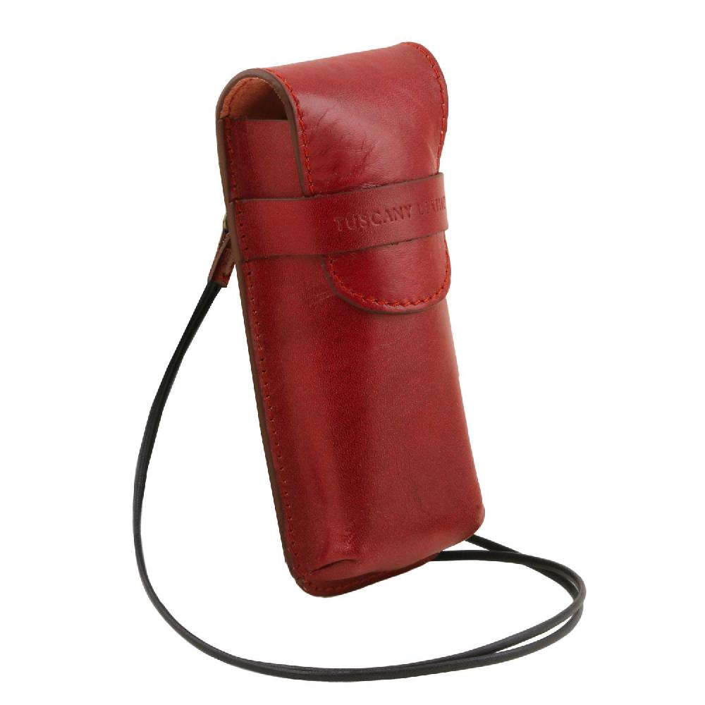 Tuscany Leather Esclusivo Portaocchiali/Portacellulare/porta Orologio a Tracolla in Pelle Novità