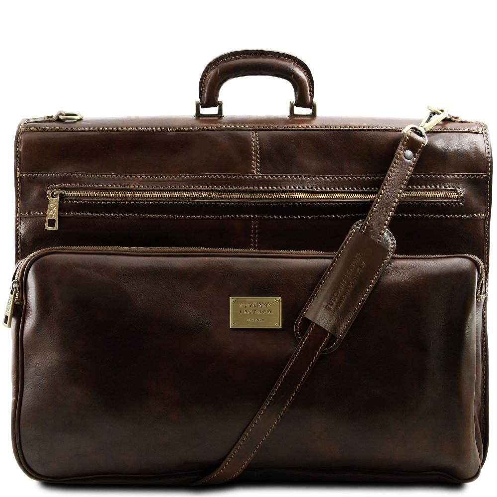 Tuscany Leather Porta Abiti in Pelle con Tascone Davanti Online