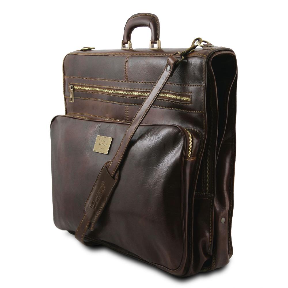 Tuscany Leather Porta Abiti in Pelle con Tascone Davanti Online