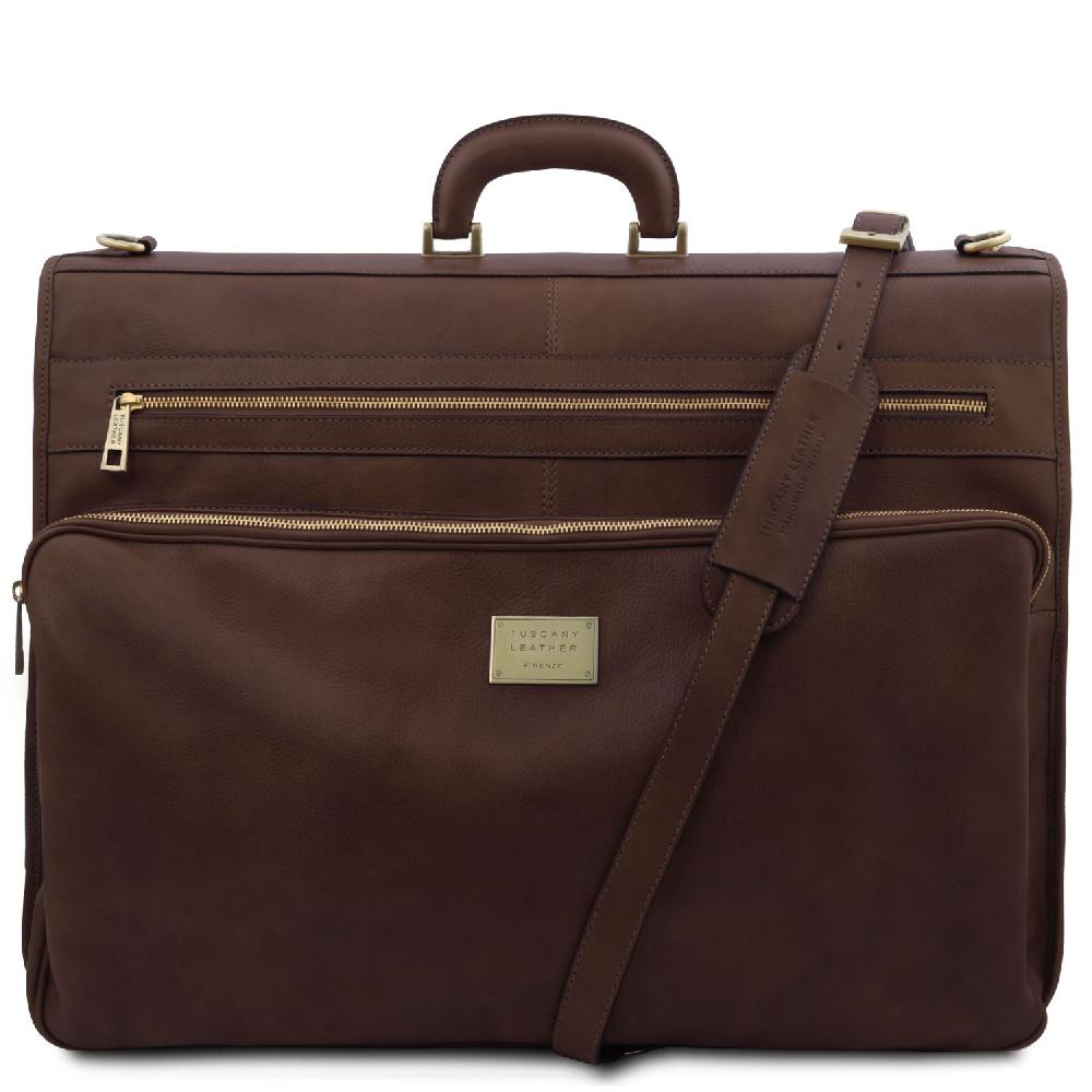 Tuscany Leather Porta Abiti in Pelle con Tascone Davanti In Vendita