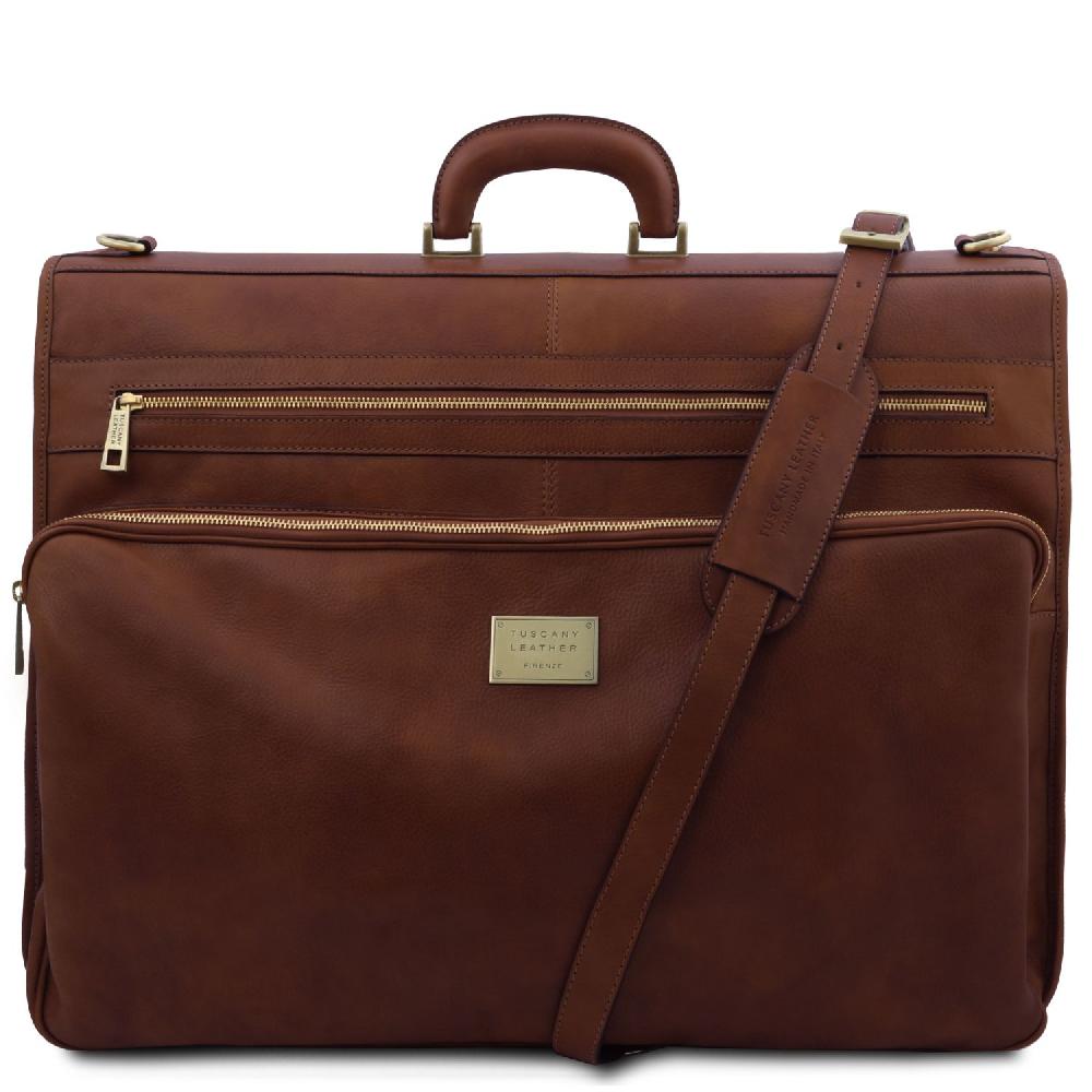 Tuscany Leather Porta Abiti in Pelle con Tascone Davanti Saldi