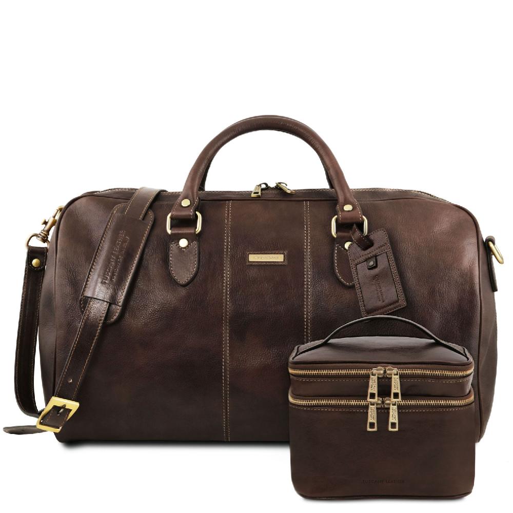 Tuscany Leather Borsone da Viaggio in Pelle e Beauty Case in Pelle In Saldo
