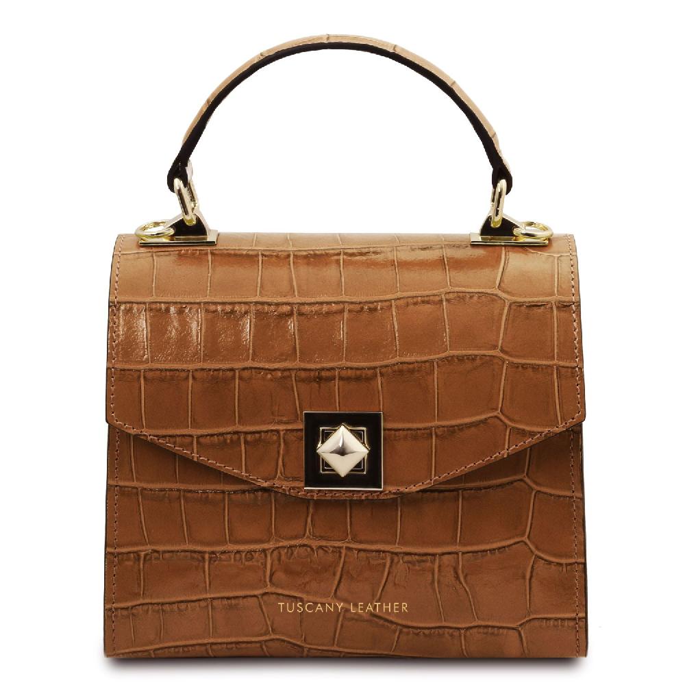 Tuscany Leather Borsa a Mano in Pelle Stampa Cocco Super Saving Price