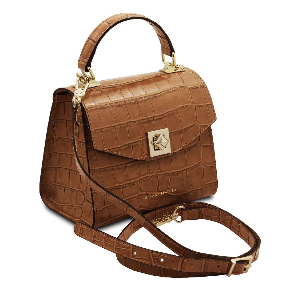 Tuscany Leather Borsa a Mano in Pelle Stampa Cocco Super Saving Price