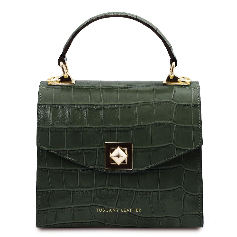 Tuscany Leather Borsa a Mano in Pelle Stampa Cocco Ritorno libero