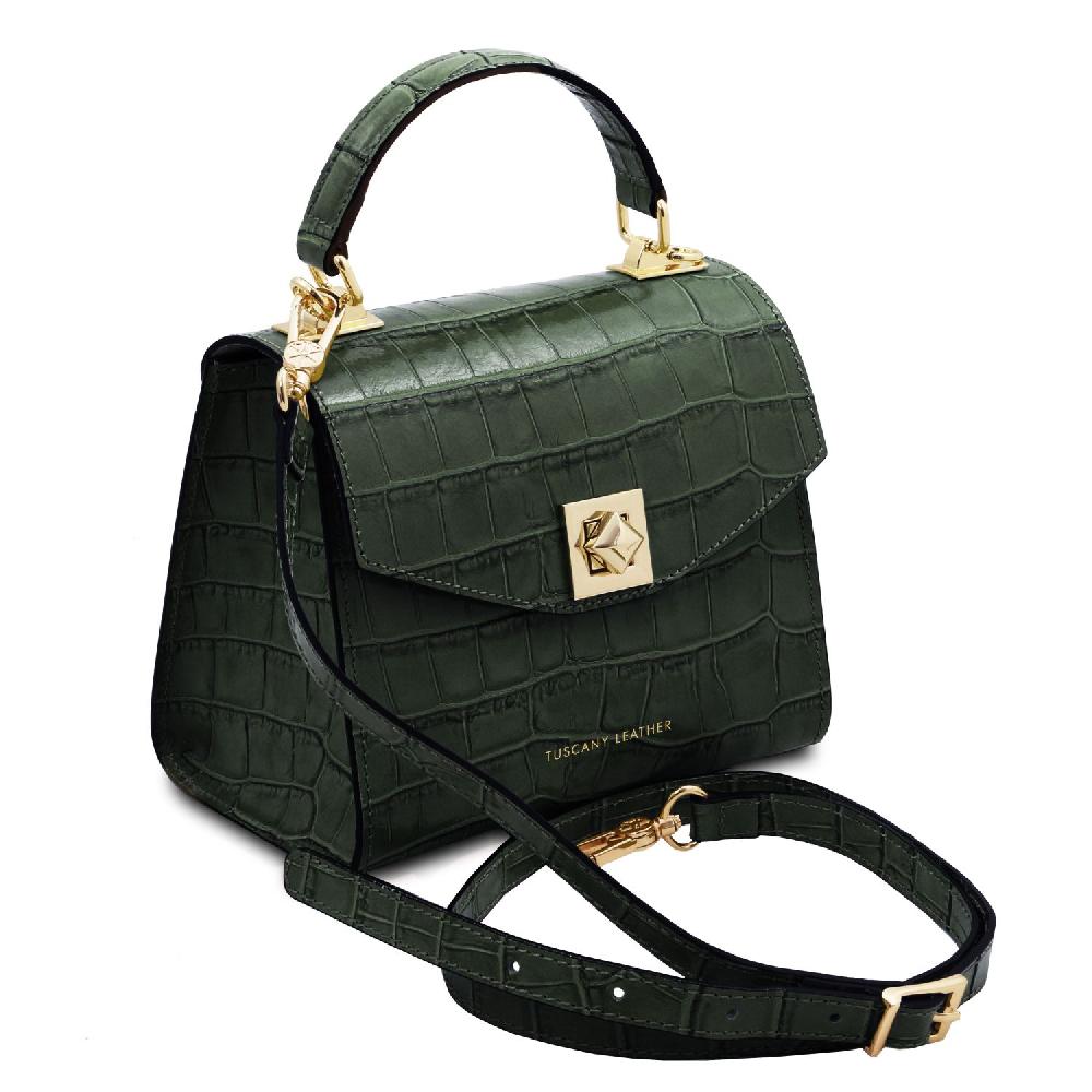Tuscany Leather Borsa a Mano in Pelle Stampa Cocco Ritorno libero