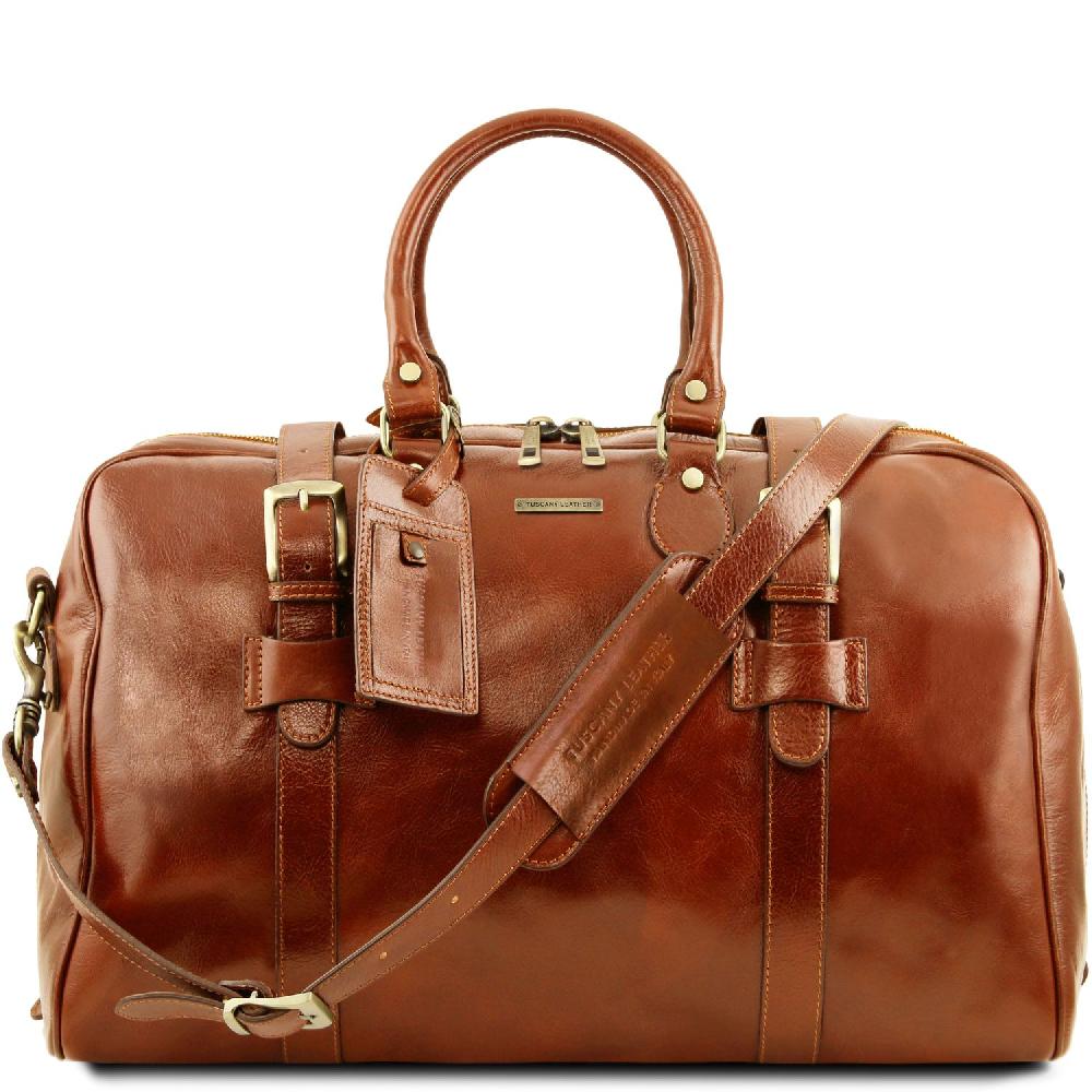 Tuscany Leather Borsone da Viaggio in Pelle con Fibbie - Misura Grande Trasporto libero internazionale