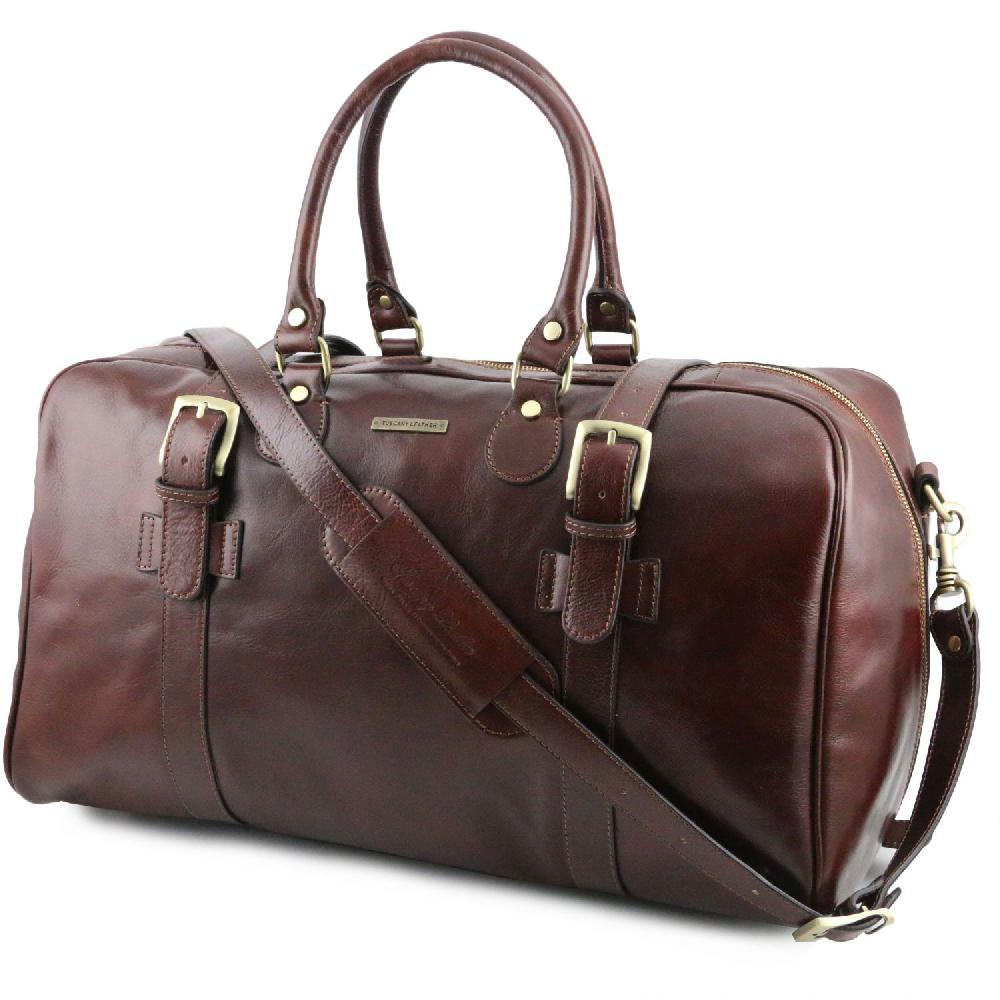 Tuscany Leather Borsone da Viaggio in Pelle con Fibbie - Misura Grande Trasporto libero internazionale