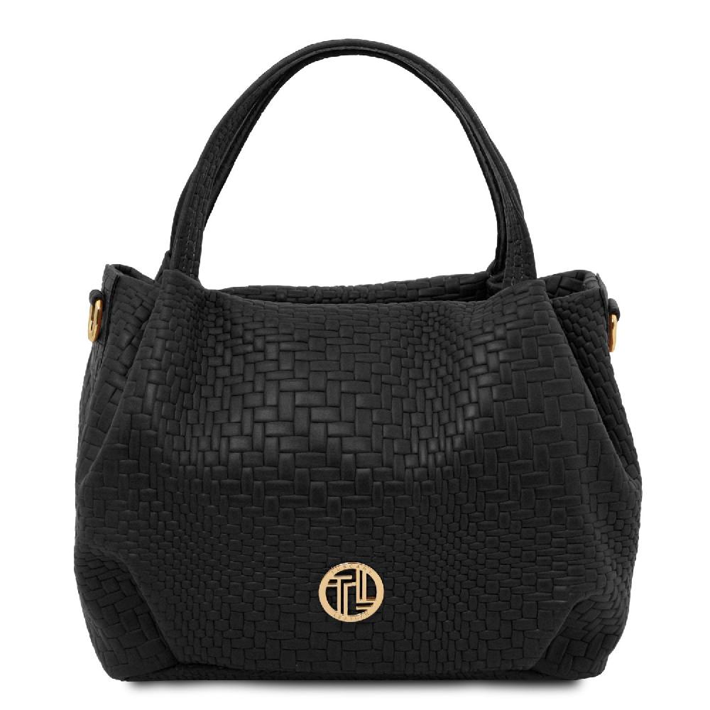 Tuscany Leather Borsa a Mano in Pelle Morbida Stampa Intrecciata Officina