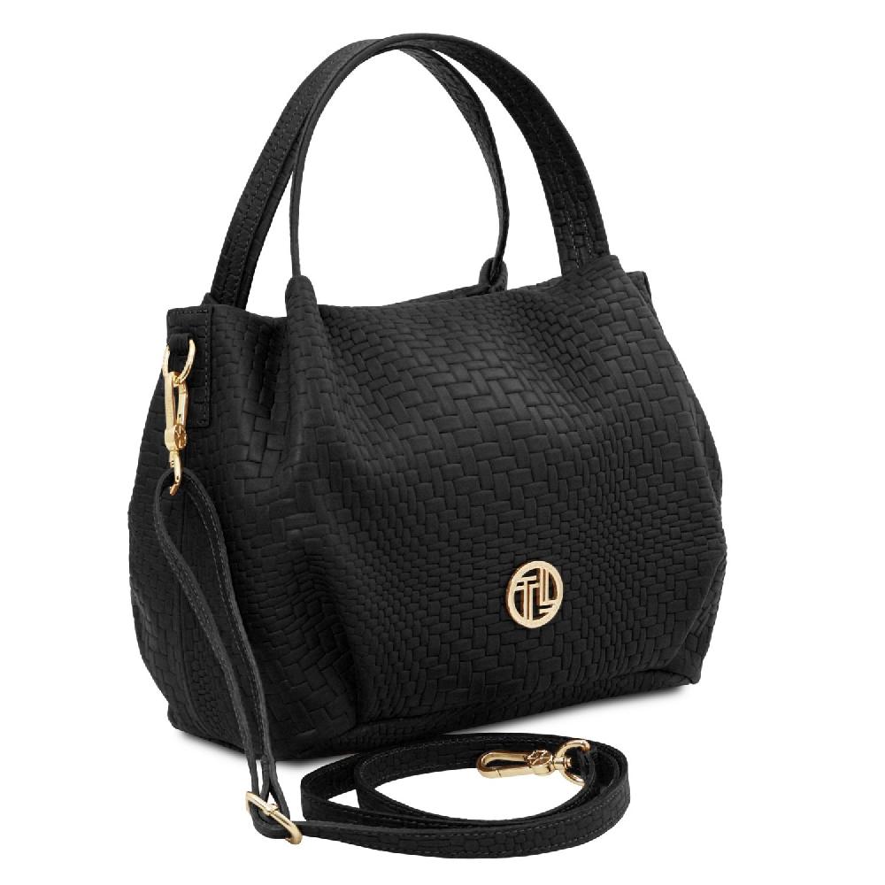 Tuscany Leather Borsa a Mano in Pelle Morbida Stampa Intrecciata Officina