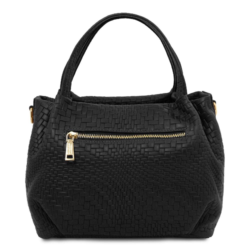 Tuscany Leather Borsa a Mano in Pelle Morbida Stampa Intrecciata Officina