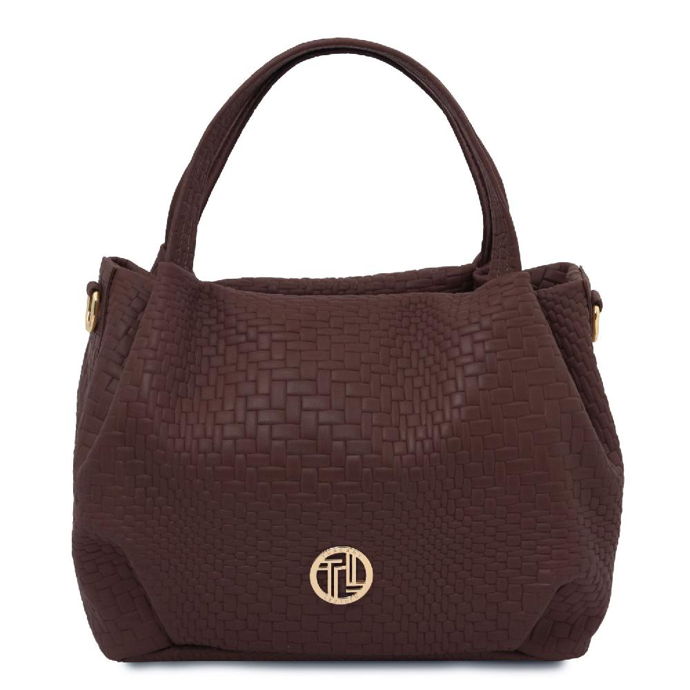 Tuscany Leather Borsa a Mano in Pelle Morbida Stampa Intrecciata Limitato a 3 giorni