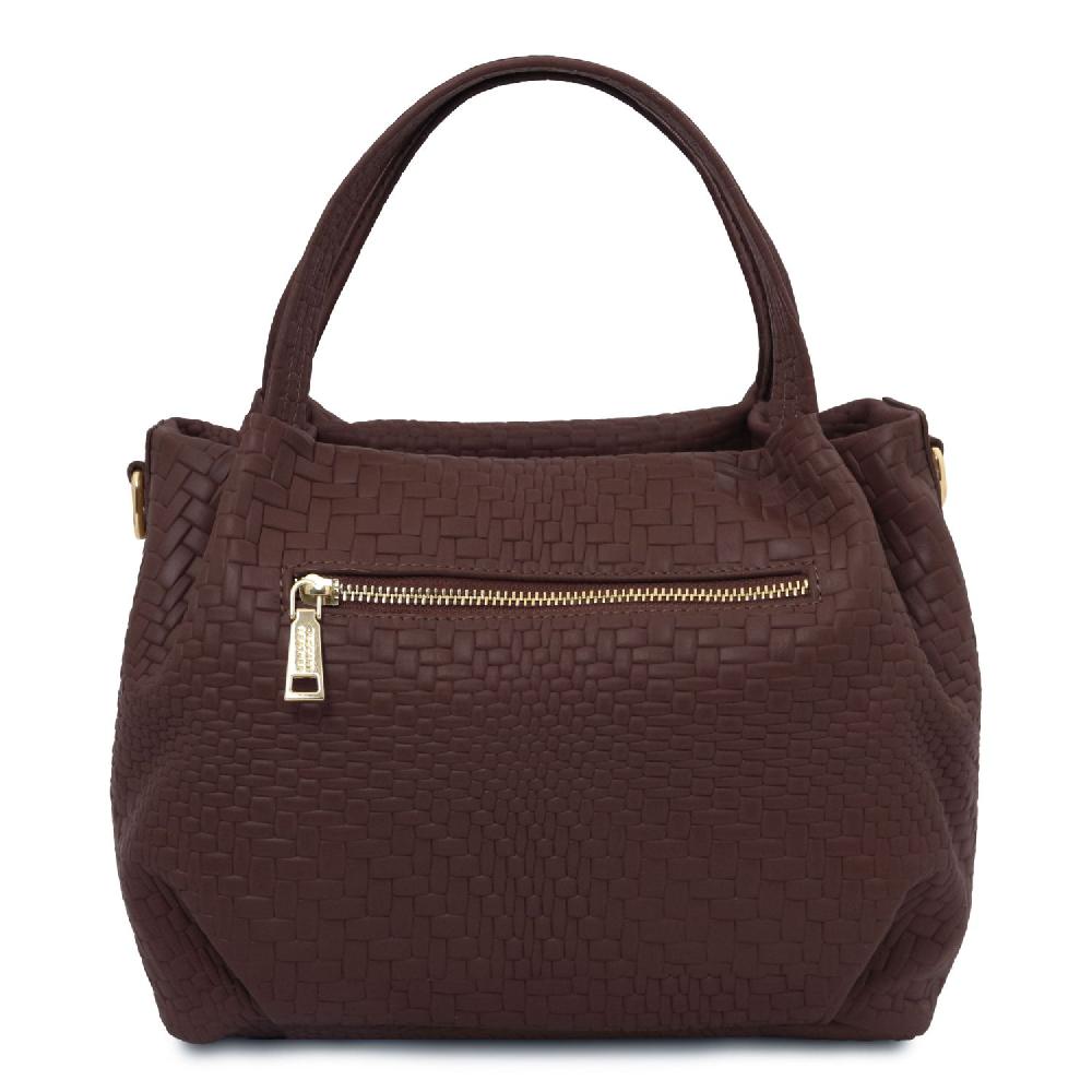 Tuscany Leather Borsa a Mano in Pelle Morbida Stampa Intrecciata Limitato a 3 giorni