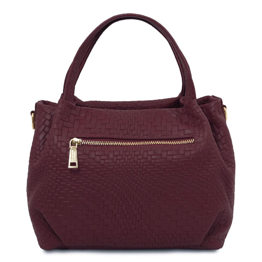 Tuscany Leather Borsa a Mano in Pelle Morbida Stampa Intrecciata Black Friday Prezzi