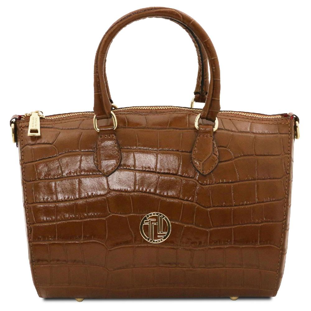 Tuscany Leather Bauletto in Pelle Stampa Cocco In vendita