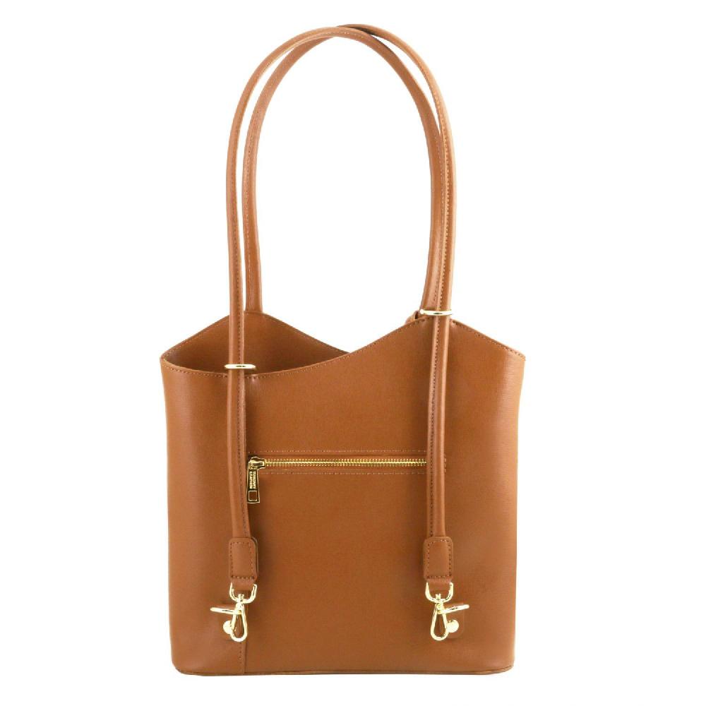Tuscany Leather Borsa Donna Convertibile a Zaino in Pelle Saffiano Outlet