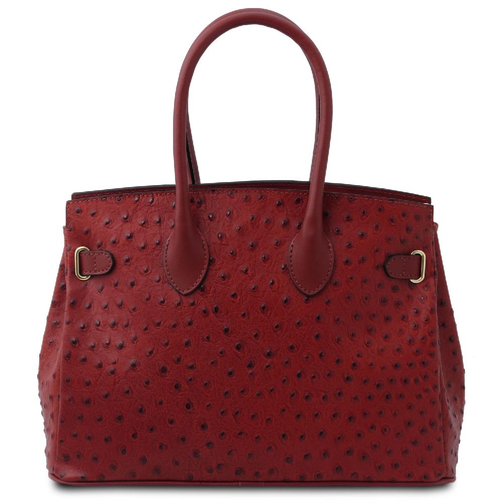 Tuscany Leather Borsa a Mano in Pelle Stampata Effetto Struzzo Fornitura limitata