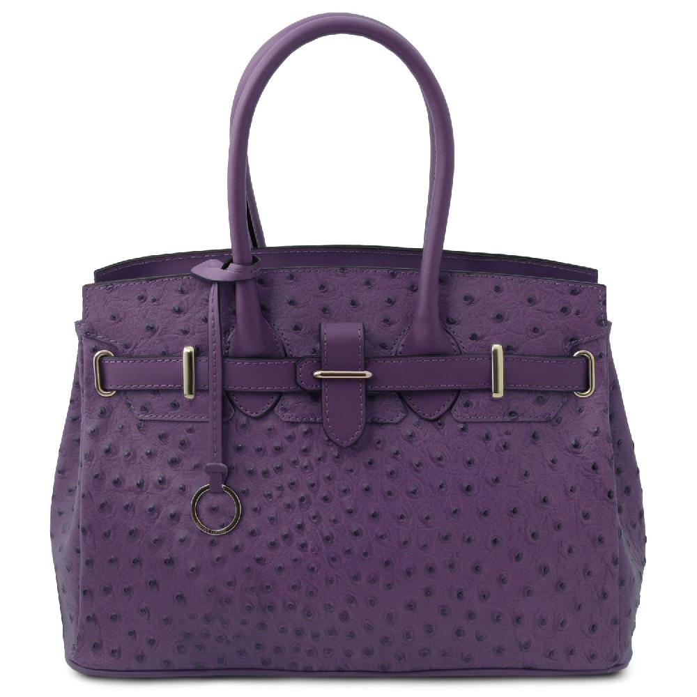 Tuscany Leather Borsa a Mano in Pelle Stampata Effetto Struzzo Shopping online