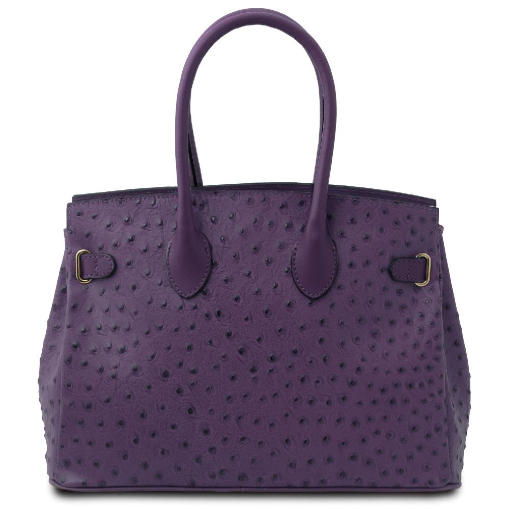 Tuscany Leather Borsa a Mano in Pelle Stampata Effetto Struzzo Shopping online