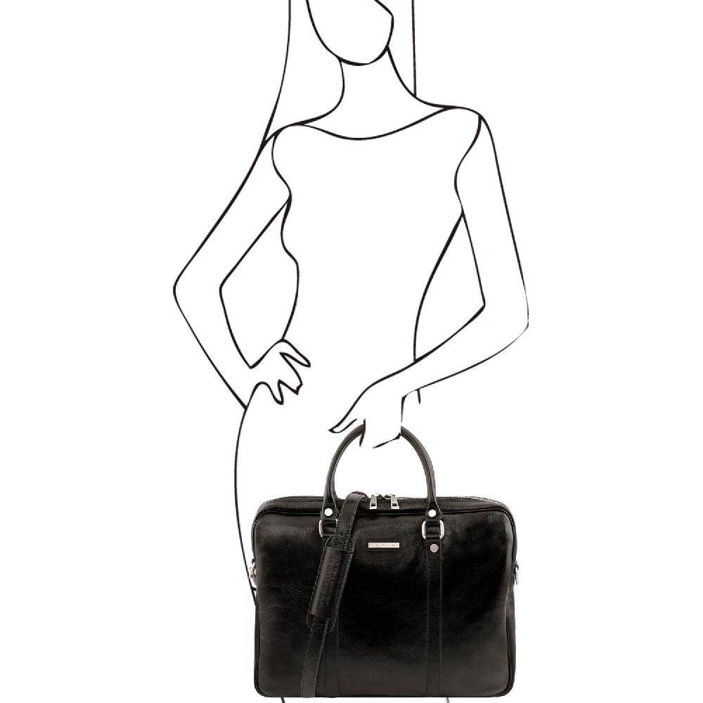 Tuscany Leather Borsa Porta Computer in Pelle Offerta natalizia