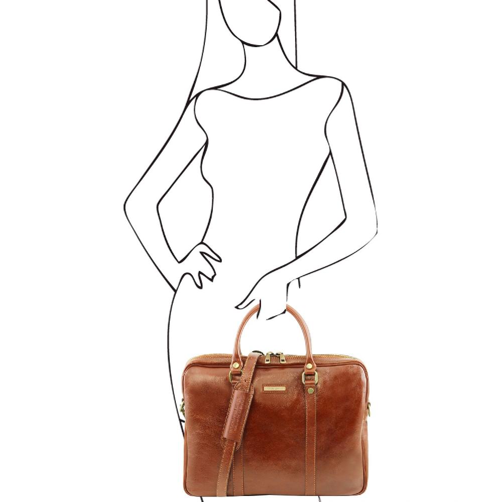 Tuscany Leather Borsa Porta Computer in Pelle Offerta per la Festa della Mamma