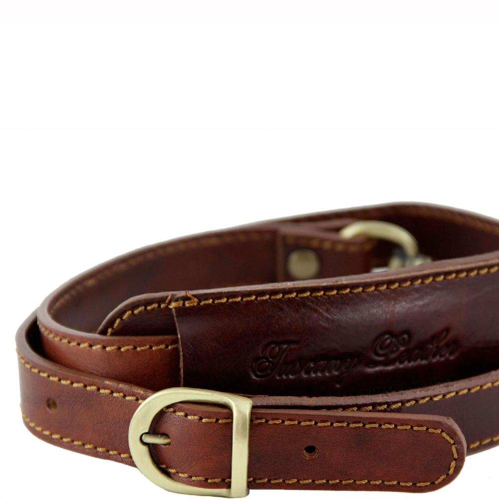 Tuscany Leather Tracolla in Pelle Regolabile per Cartelle Sconti VIP