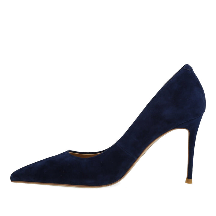 Uma Parker Decollete in Camoscio Blu Pezzi Unici