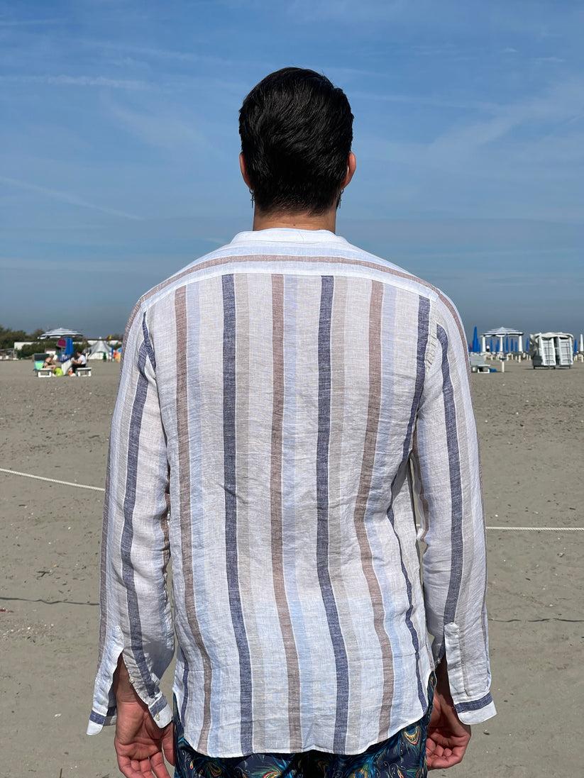 Underground Couture Camicia Lino Coreana Riga Sottocosto