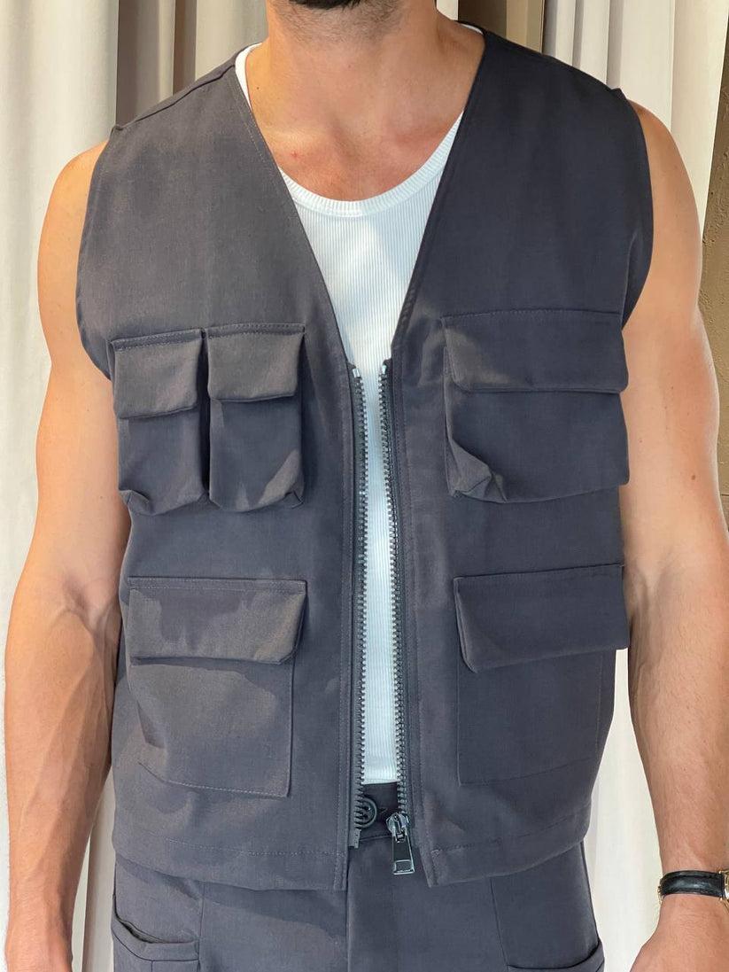 Underground Couture Gilet POCKET Grigio Pezzi Unici