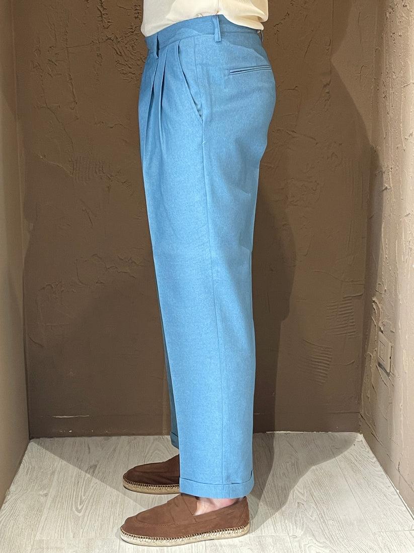 Underground Couture Pantalone Doppia Pence Celeste Economico
