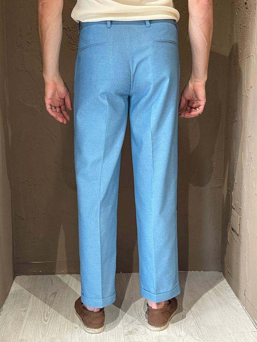 Underground Couture Pantalone Doppia Pence Celeste Economico