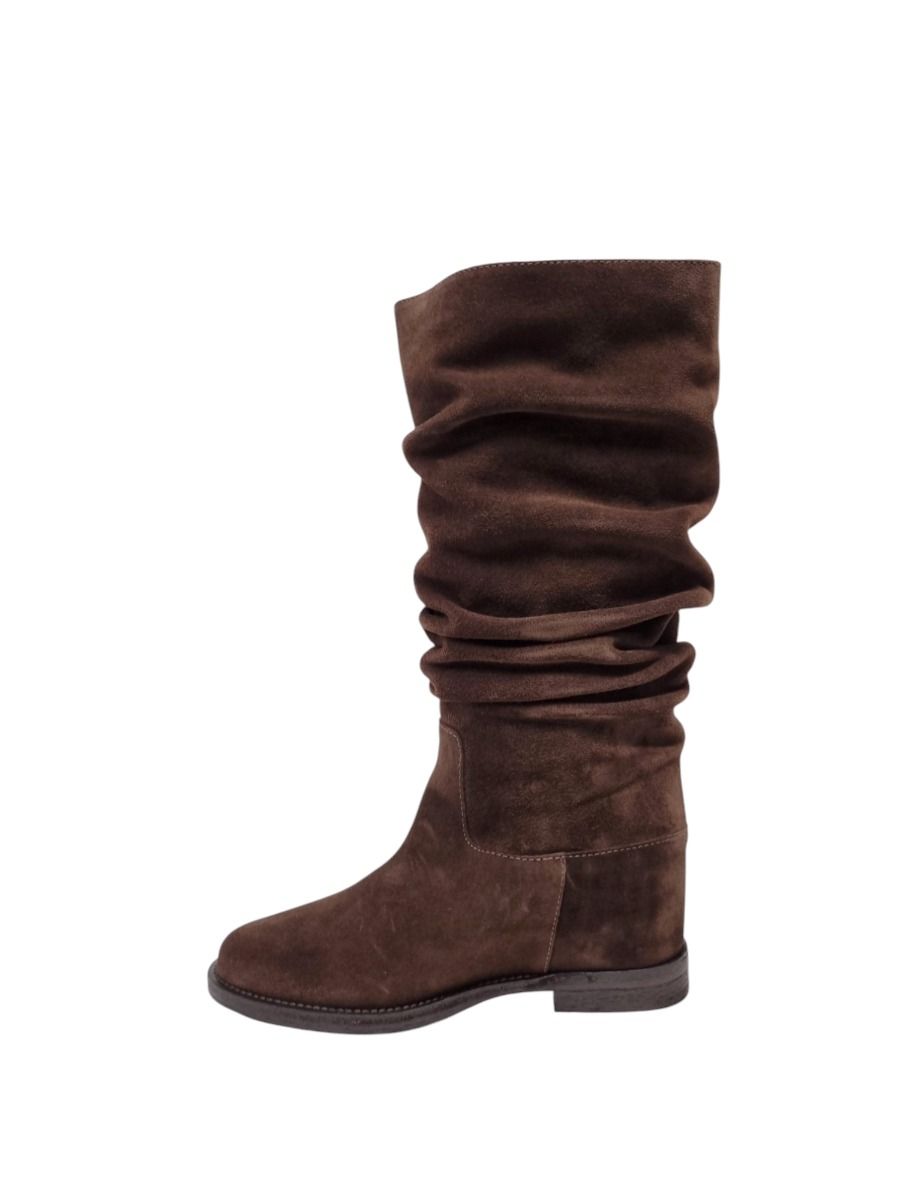 Via Roma 15 Tronchetto afflosciato zeppa interna camoscio psyke 4159 - Via Roma 15 Outlet