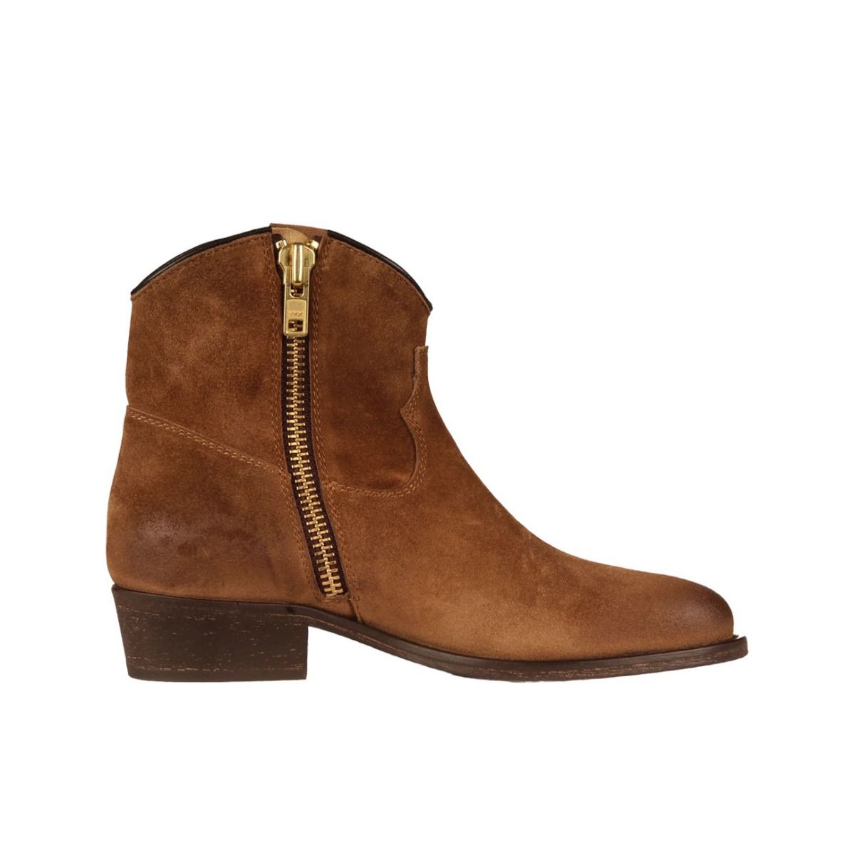 Via Roma 15 Tronchetto texano zip camoscio martora 1476 - Via Roma 15 Shopping Online