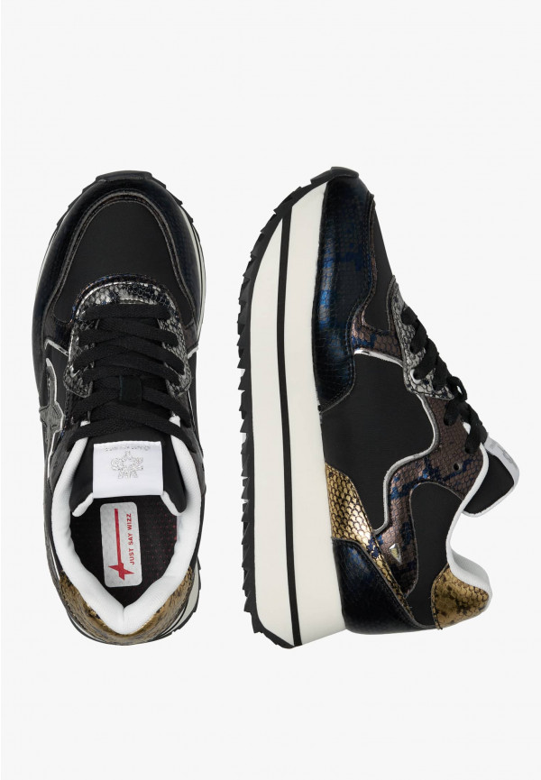 ﻿W6yz Sneakers in pelle e tessuto tecnico Nero -DEVA W Qualità