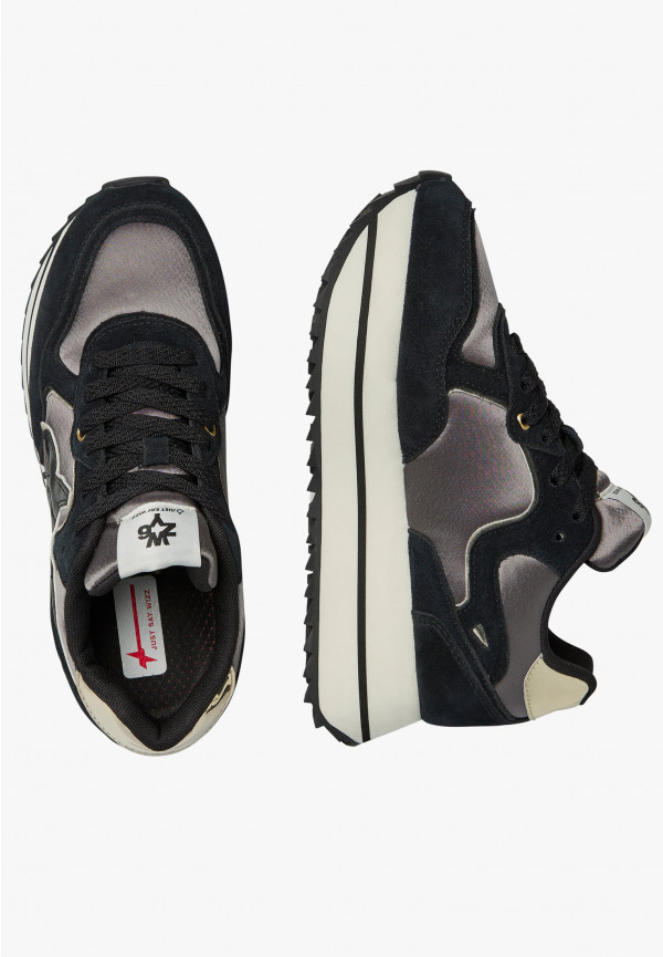 W6yz Sneakers in suede e tessuto tecnico Nero -DEVA W Vendita