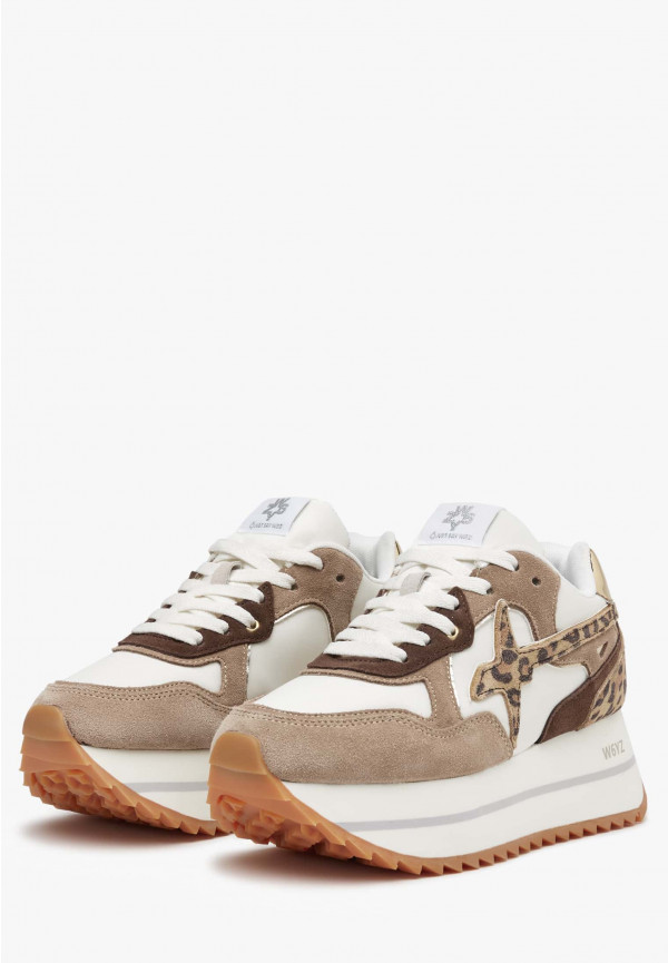 W6yz Sneakers in tessuto tecnico e suede Tortora -DEVA W Acquista Ora
